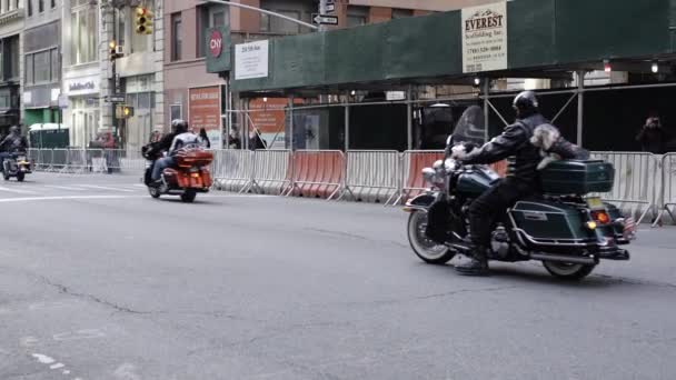 Manhattan Usa Listopad 2021 Motocykl Podczas Parady Weteranów Weteran Biker — Wideo stockowe