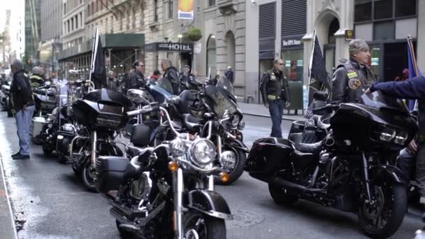 Manhattan Usa Listopad 2021 Weteran Biker Club Nowym Jorku Przed — Wideo stockowe