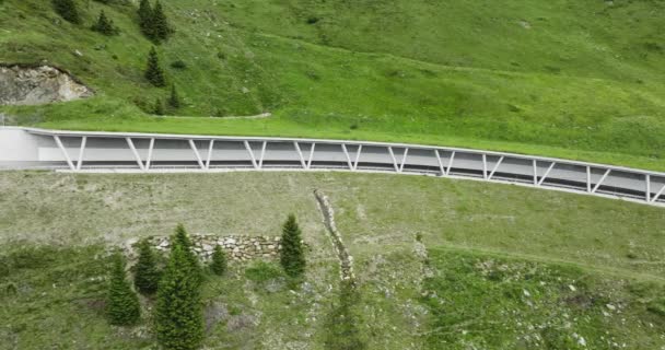 Widok Lotu Ptaka Passo Giovo Włoszech Latem Ekscytujące Mountain Pass — Wideo stockowe