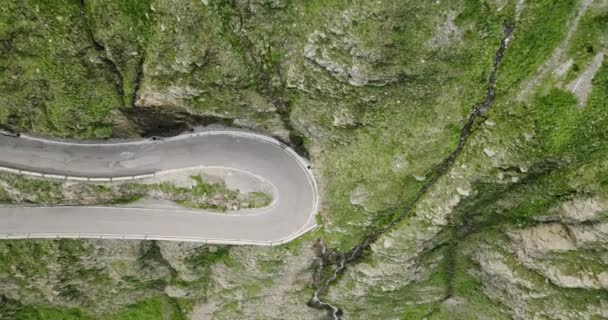 Hairpin Road Seen Aerial View Exciting Alpine Road Alps Road — Stock Video