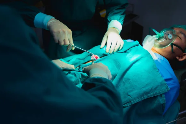 Läkare Rent Blod Tillsammans Innan Operation Operationssal Operation Eller Operationssal — Stockfoto