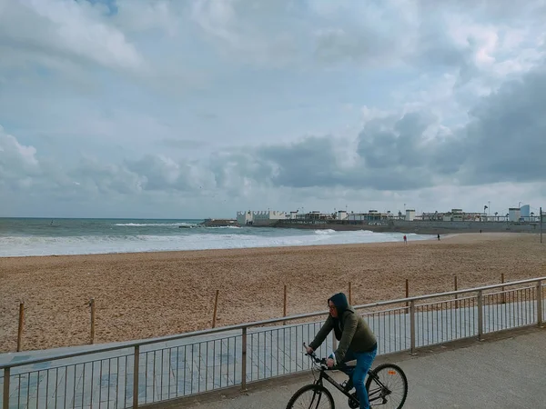 Uitzicht Stad Zee Door Barcelona Geïnspireerde Illustraties — Stockfoto