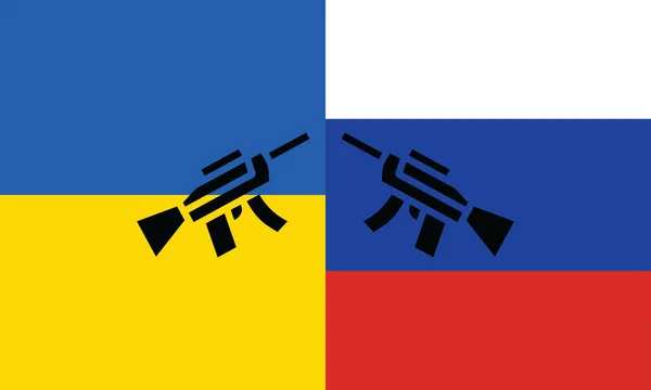 Ukraina Rosja Oraz Napis Broni Wojennej — Wektor stockowy