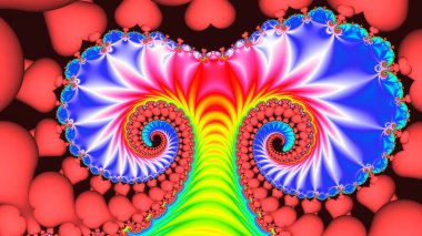 Soyut Bilgisayar Fraktal Tasarımı. Fraktal hiç bitmeyen bir desen. Fraktallar, farklı ölçeklerde kendine benzeyen sonsuz derecede karmaşık kalıplardır. Cep telefonu duvar kağıdı için harika.