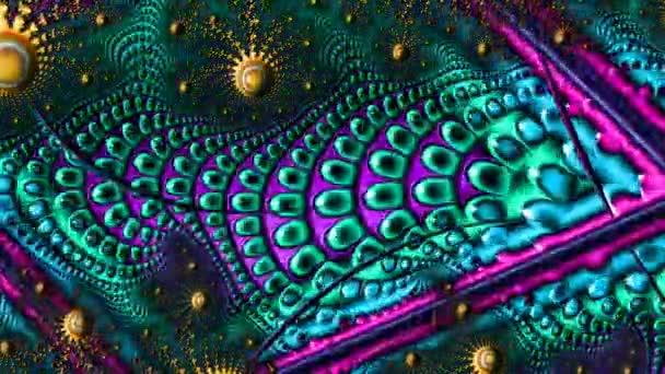 Abstract Computergegenereerd Fractaal Ontwerp Een Fractal Een Nooit Eindigend Patroon — Stockvideo