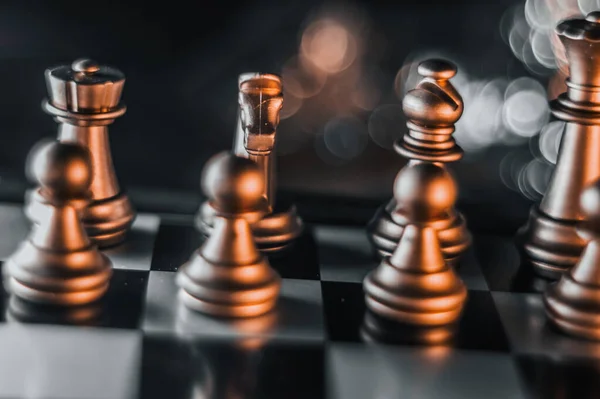 Chess Board Game Strategy Ideas Concept Business Futuristic Graphic Icon — Stock Photo, Image