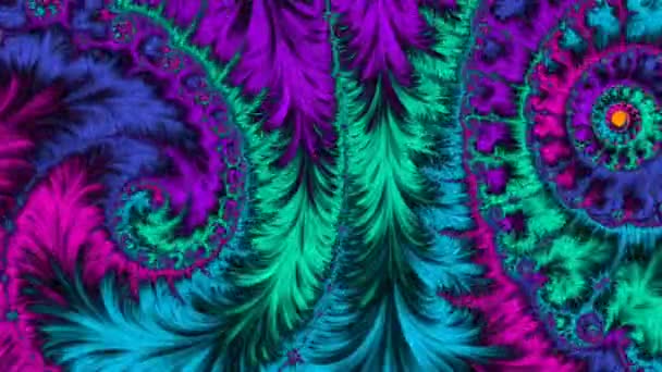 Abstract Computergegenereerd Fractaal Ontwerp Een Fractal Een Nooit Eindigend Patroon — Stockvideo