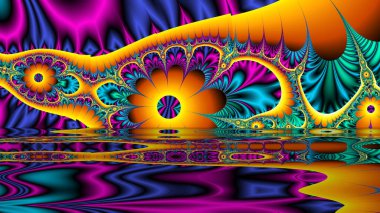 Soyut Bilgisayar Fraktal Tasarımı. Fraktal hiç bitmeyen bir desen. Fraktallar, farklı ölçeklerde kendine benzeyen sonsuz derecede karmaşık kalıplardır.