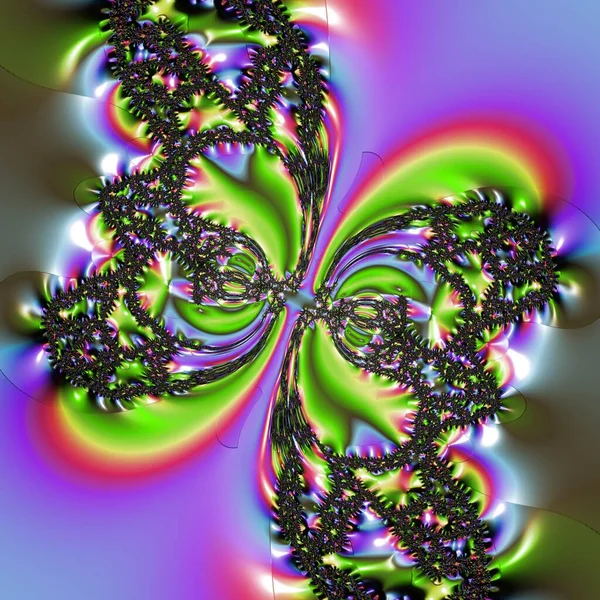 Abstract Computergegenereerd Fractaal Ontwerp Een Fractal Een Nooit Eindigend Patroon — Stockfoto