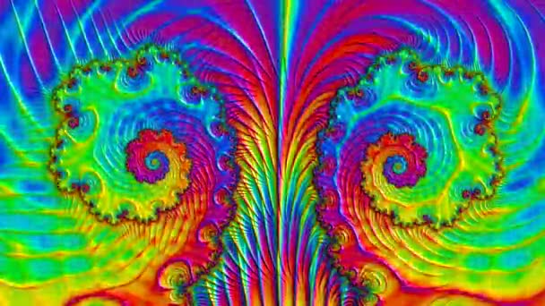 Αφηρημένος Υπολογιστής Που Δημιουργείται Fractal Σχεδιασμός Φράκταλ Είναι Ένα Ατέρμονο — Αρχείο Βίντεο