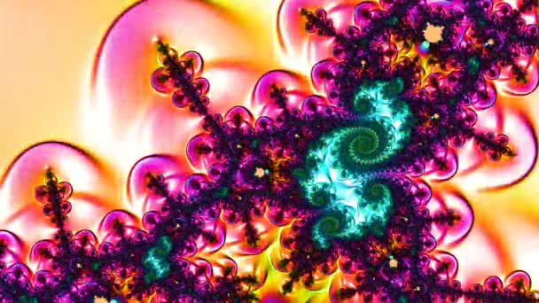 Αφηρημένος Υπολογιστής Που Δημιουργείται Fractal Σχεδιασμός Φράκταλ Είναι Ένα Ατέρμονο — Αρχείο Βίντεο