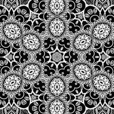 Etnik çiçek desenli el yapımı mandala sanatı. Boyama sayfası - kaindala, yetişkinler için ruhsal rahatlama, vektör illüstrasyonu, beyaz arka planda izole edilmiş. Zen karalaması, meditasyon