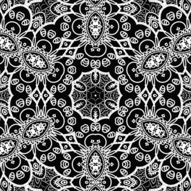 Etnik çiçek desenli el yapımı mandala sanatı. Boyama sayfası - kaindala, yetişkinler için ruhsal rahatlama, vektör illüstrasyonu, beyaz arka planda izole edilmiş. Zen karalaması, meditasyon