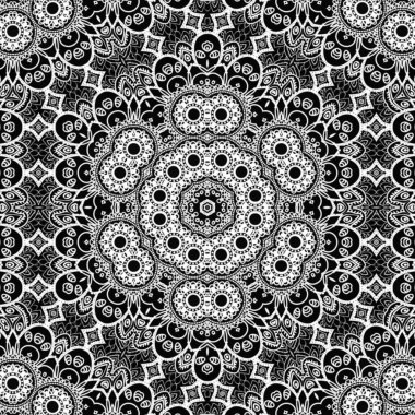 Etnik çiçek desenli el yapımı mandala sanatı. Boyama sayfası - kaindala, yetişkinler için ruhsal rahatlama, vektör illüstrasyonu, beyaz arka planda izole edilmiş. Zen karalaması, meditasyon