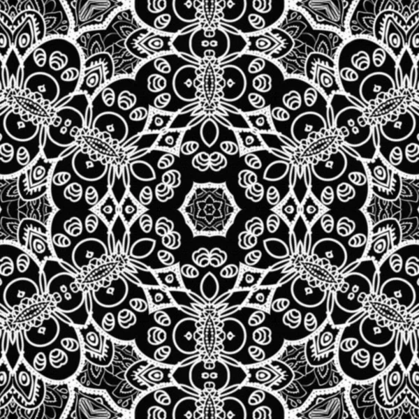 Etnik çiçek desenli el yapımı mandala sanatı. Boyama sayfası - kaindala, yetişkinler için ruhsal rahatlama, vektör illüstrasyonu, beyaz arka planda izole edilmiş. Zen karalaması, meditasyon