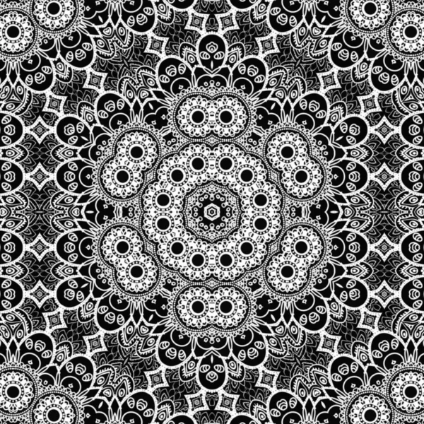 Arte Mandala Dibujado Mano Con Patrón Garabato Floral Étnico Página — Foto de Stock