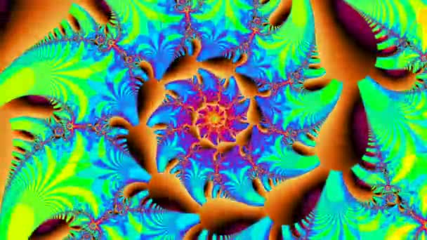 Αφηρημένος Υπολογιστής Που Δημιουργείται Fractal Σχεδιασμός Φράκταλ Είναι Ένα Ατέρμονο — Αρχείο Βίντεο