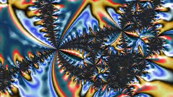 Abstract Computergegenereerd Fractaal Ontwerp Een Fractal Een Nooit Eindigend Patroon — Stockvideo