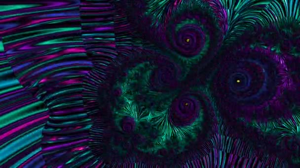 Αφηρημένος Υπολογιστής Που Δημιουργείται Fractal Σχεδιασμός Φράκταλ Είναι Ένα Ατέρμονο — Αρχείο Βίντεο