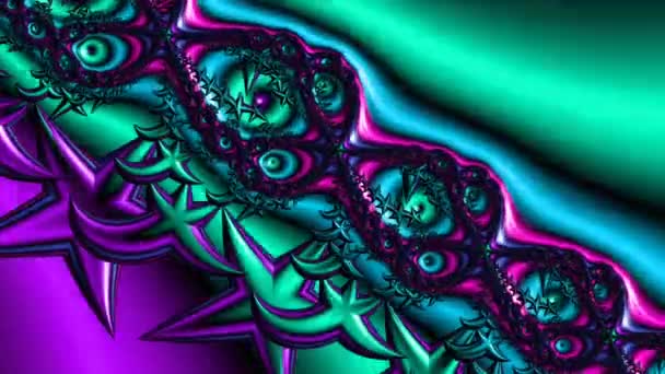 Abstract Computergegenereerd Fractaal Ontwerp Een Fractal Een Nooit Eindigend Patroon — Stockvideo