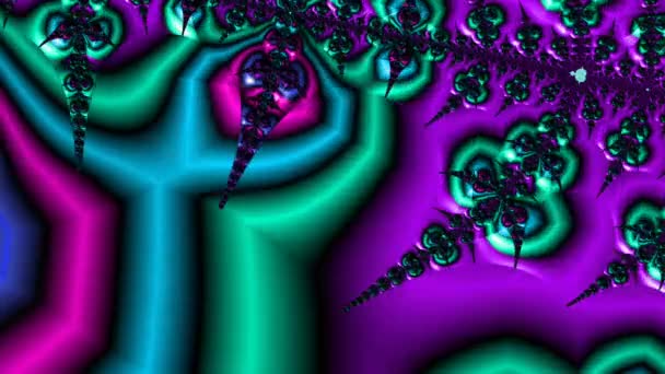 Abstract Computergegenereerd Fractaal Ontwerp Een Fractal Een Nooit Eindigend Patroon — Stockvideo