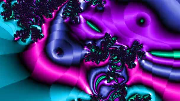 Abstract Computergegenereerd Fractaal Ontwerp Een Fractal Een Nooit Eindigend Patroon — Stockvideo