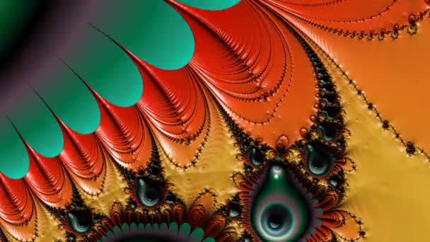 Abstract Computergegenereerd Fractaal Ontwerp Een Fractal Een Nooit Eindigend Patroon — Stockvideo