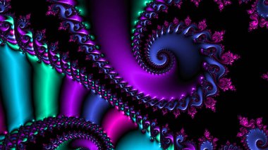 Soyut Bilgisayar Fraktal Tasarımı. Fraktal hiç bitmeyen bir desen. Fraktallar, farklı ölçeklerde kendine benzeyen sonsuz derecede karmaşık kalıplardır.