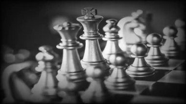 Bulanık arkaplanlı satranç tahtası oyunu ile iş oyunu rekabetçi stratejisi