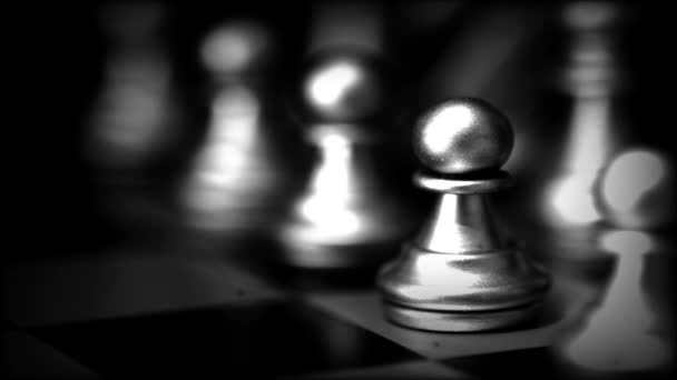 Business Game Competitive Strategy Chess Board Game Blur Background — Stock Video