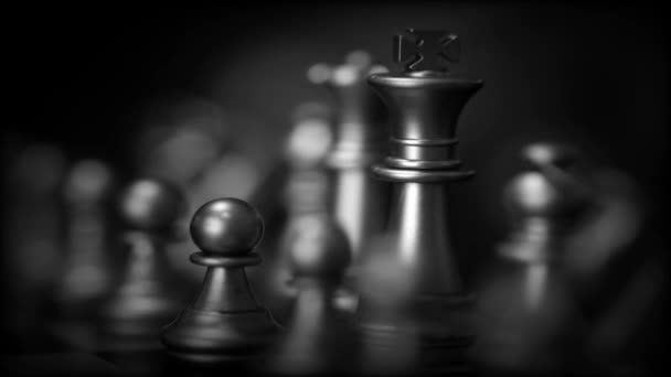 Business Game Competitive Strategy Chess Board Game Blur Background — Stock Video