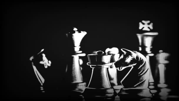 Business Game Competitive Strategy Chess Board Game Blur Background — Stock Video