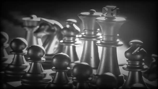 Business Game Competitive Strategy Chess Board Game Blur Background — Stock Video