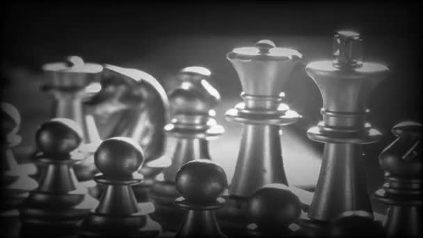 Business Game Competitive Strategy Chess Board Game Blur Background — Stock Video