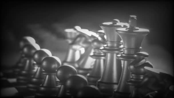 Business Game Competitive Strategy Chess Board Game Blur Background — Stock Video