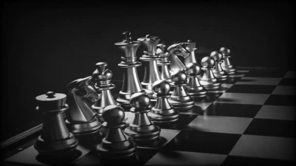 Επιχειρηματικό Παιχνίδι Ανταγωνιστική Στρατηγική Σκάκι Επιτραπέζιο Παιχνίδι Φόντο Θαμπάδα — Αρχείο Βίντεο