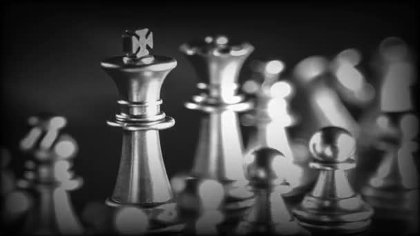 Business Game Competitive Strategy Chess Board Game Blur Background — Stock Video