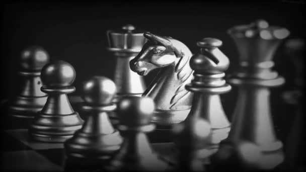 Επιχειρηματικό Παιχνίδι Ανταγωνιστική Στρατηγική Σκάκι Επιτραπέζιο Παιχνίδι Φόντο Θαμπάδα — Αρχείο Βίντεο