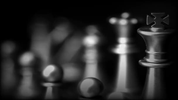 Business Game Competitive Strategy Chess Board Game Blur Background — Stock Video