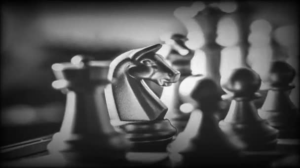 Business Game Competitive Strategy Chess Board Game Blur Background — Stock Video