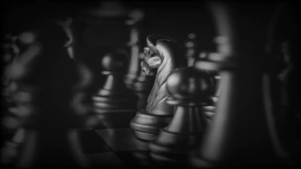 Business Game Competitive Strategy Chess Board Game Blur Background — Stock Video