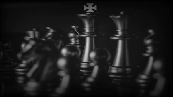 Business Game Competitive Strategy Chess Board Game Blur Background — Stock Video