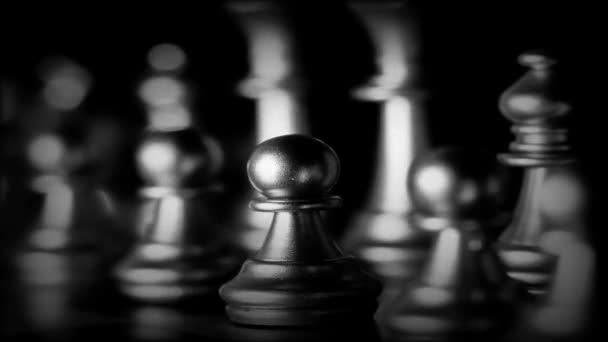 Business Game Competitive Strategy Chess Board Game Blur Background — Stock Video