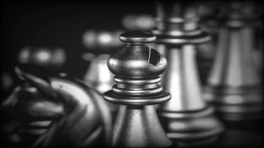 Bulanık arkaplanlı satranç tahtası oyunu ile iş oyunu rekabetçi stratejisi