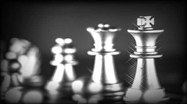 Bulanık arkaplanlı satranç tahtası oyunu ile iş oyunu rekabetçi stratejisi
