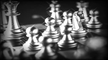 Bulanık arkaplanlı satranç tahtası oyunu ile iş oyunu rekabetçi stratejisi