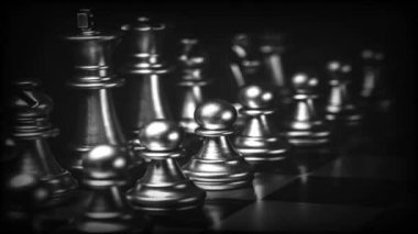 Bulanık arkaplanlı satranç tahtası oyunu ile iş oyunu rekabetçi stratejisi