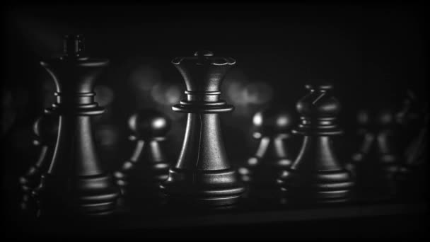 Business Game Competitive Strategy Chess Board Game Blur Background — Stock Video