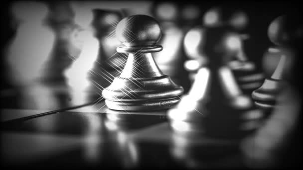 Business Game Competitive Strategy Chess Board Game Blur Background — Stock Video