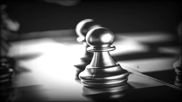 Estratégia Competitiva Jogo Negócios Com Jogo Tabuleiro Xadrez Com Fundo — Vídeo de Stock